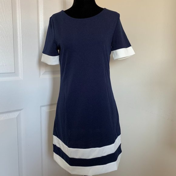 Navy Striped Shift Dress - Picture 5 of 6